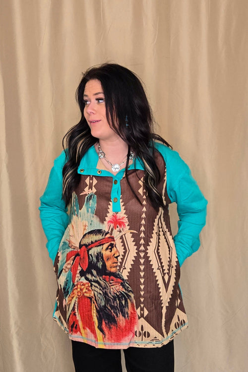 Red Cliffs Pullover - Cowhide and Conchos