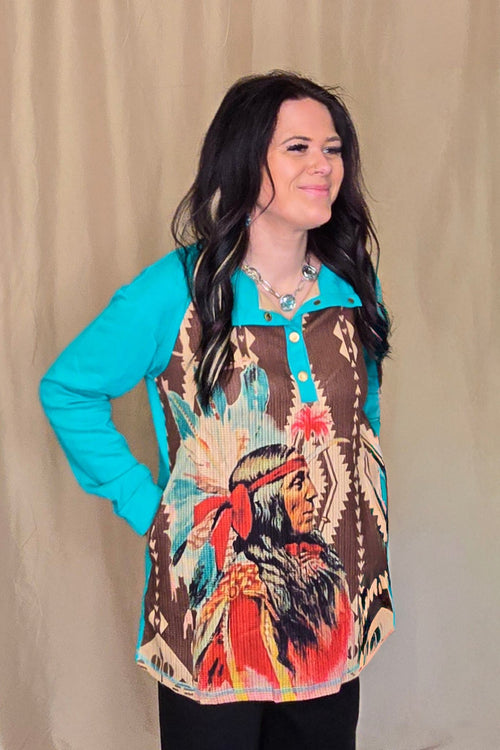 Red Cliffs Pullover - Cowhide and Conchos