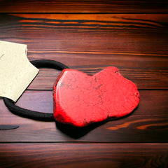 Red Rock Ponytail Holder/Hair Tie - Cowhide and Conchos