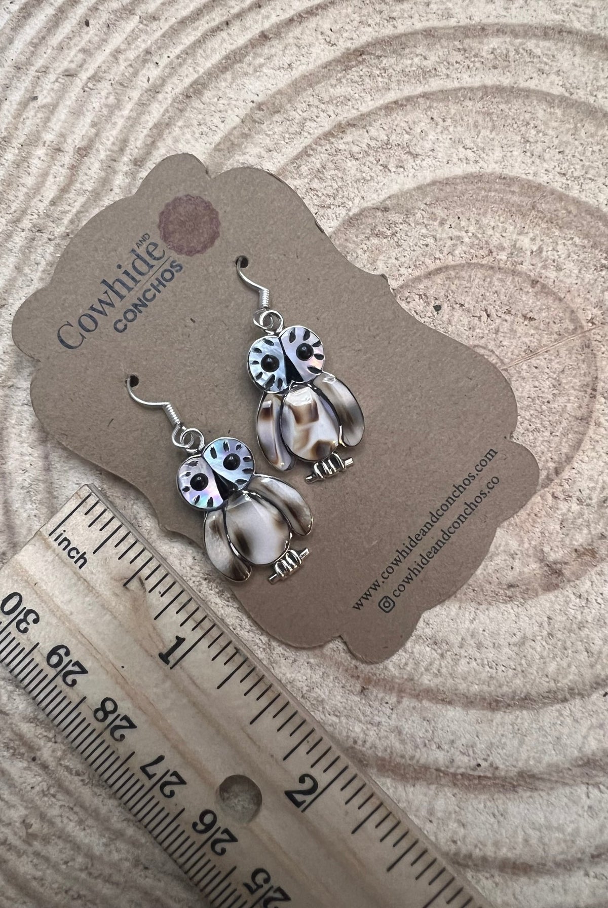 Reginda Kallest Zuni Multi - Stone/Shell Owl Inlay - Cowhide and Conchos