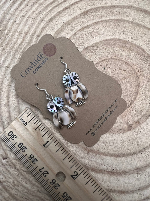 Reginda Kallest Zuni Multi - Stone/Shell Owl Inlay - Cowhide and Conchos