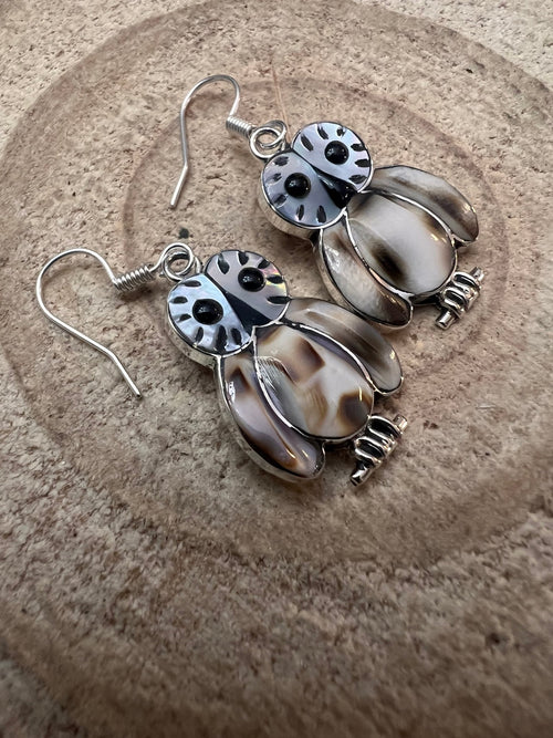 Reginda Kallest Zuni Multi - Stone/Shell Owl Inlay - Cowhide and Conchos