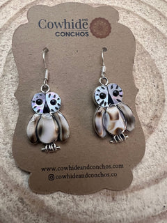 Reginda Kallest Zuni Multi - Stone/Shell Owl Inlay - Cowhide and Conchos