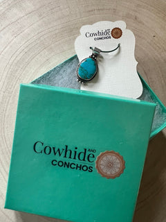 Rena Begay Turquoise & Sterling Silver Pendant - Cowhide and Conchos
