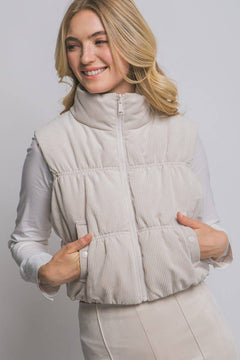 Reversible Corduroy Puffer Vest - 4 colors available - Cowhide and Conchos