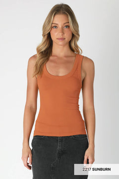 Reversible Ribbed Tank Top - Cowhide and Conchos
