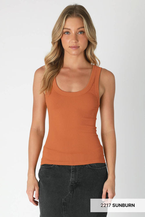 Reversible Ribbed Tank Top - Cowhide and Conchos