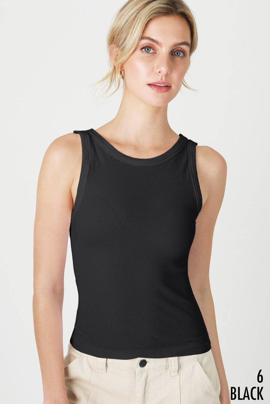 Reversible Ribbed Tank Top - Cowhide and Conchos