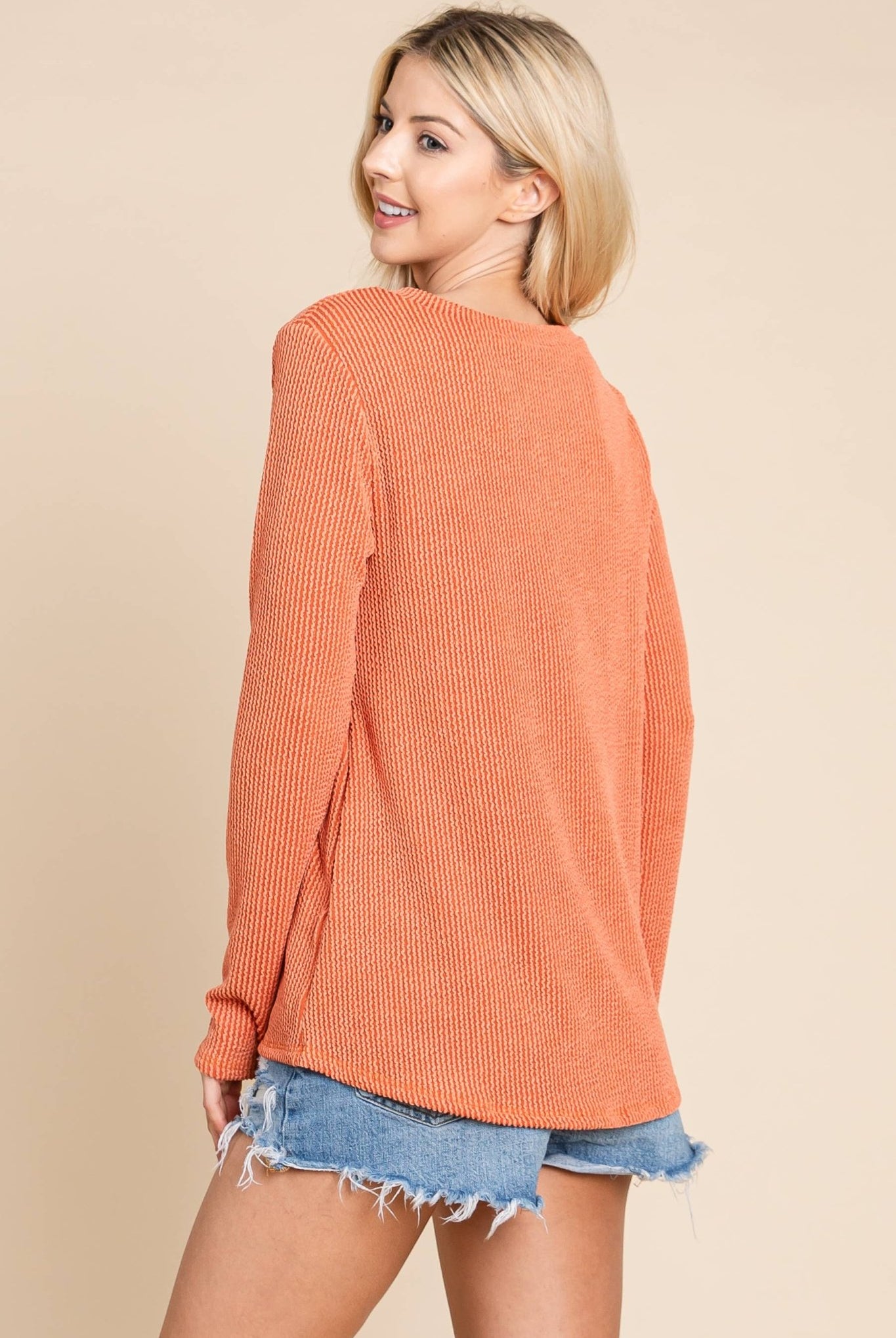 Ribbed Top with Pocket - Charcoal, Fuchsia, and Pumpkin - Cowhide and Conchos