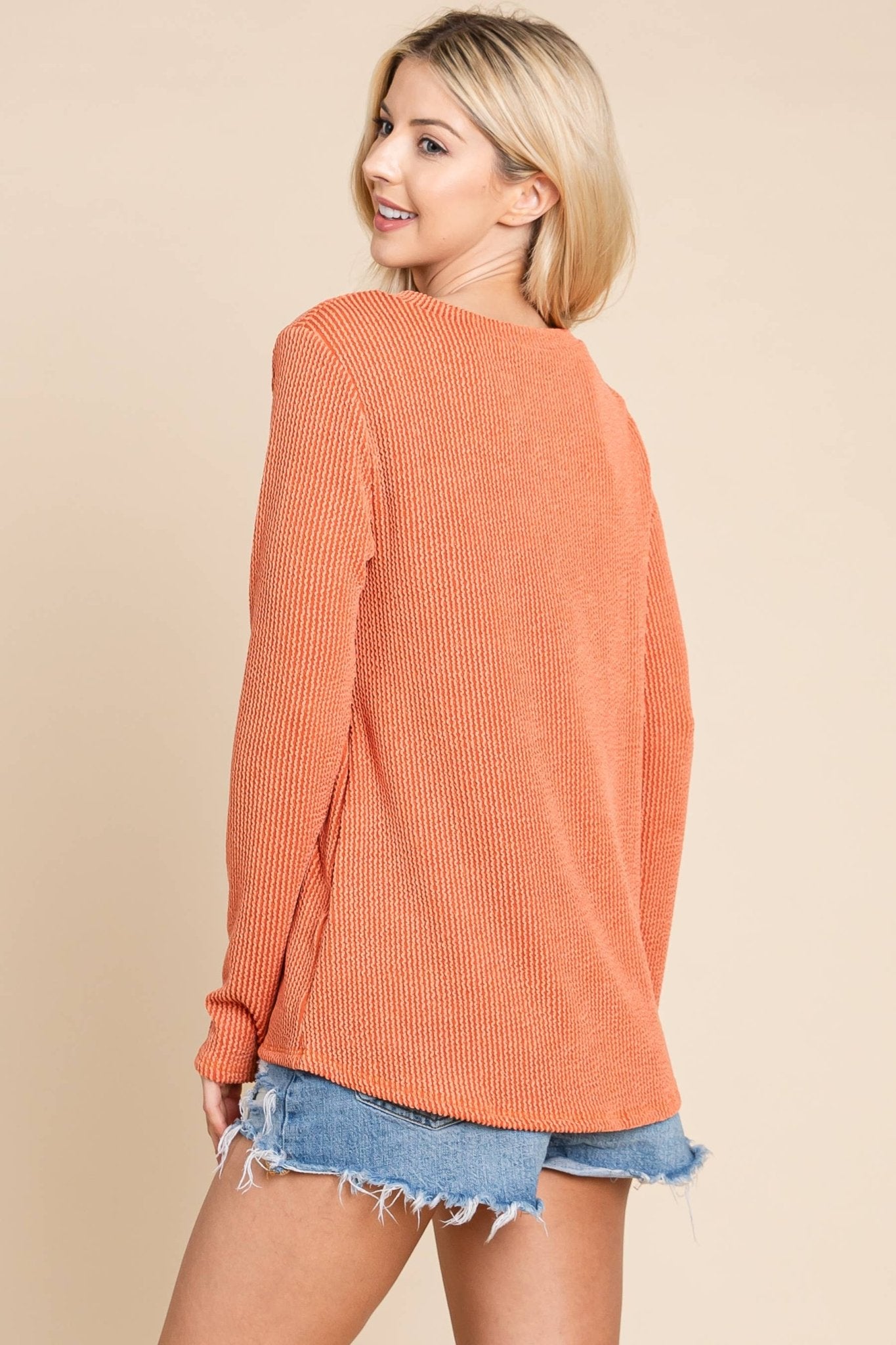 Ribbed Top with Pocket - Charcoal, Fuchsia, and Pumpkin - Cowhide and Conchos