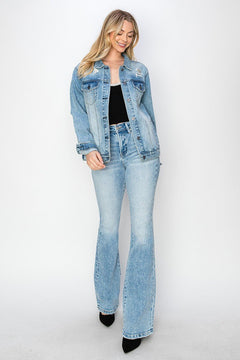 Risen High Rise Bootcut Jeans - Cowhide and Conchos