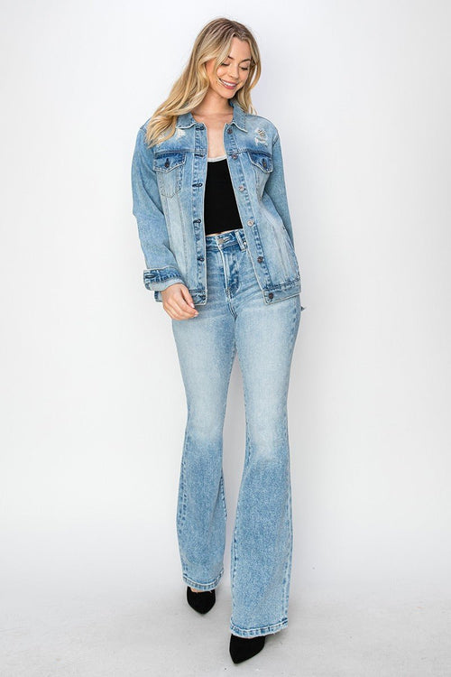 Risen High Rise Bootcut Jeans - Cowhide and Conchos
