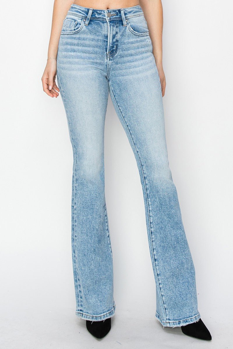 Risen High Rise Bootcut Jeans - Cowhide and Conchos