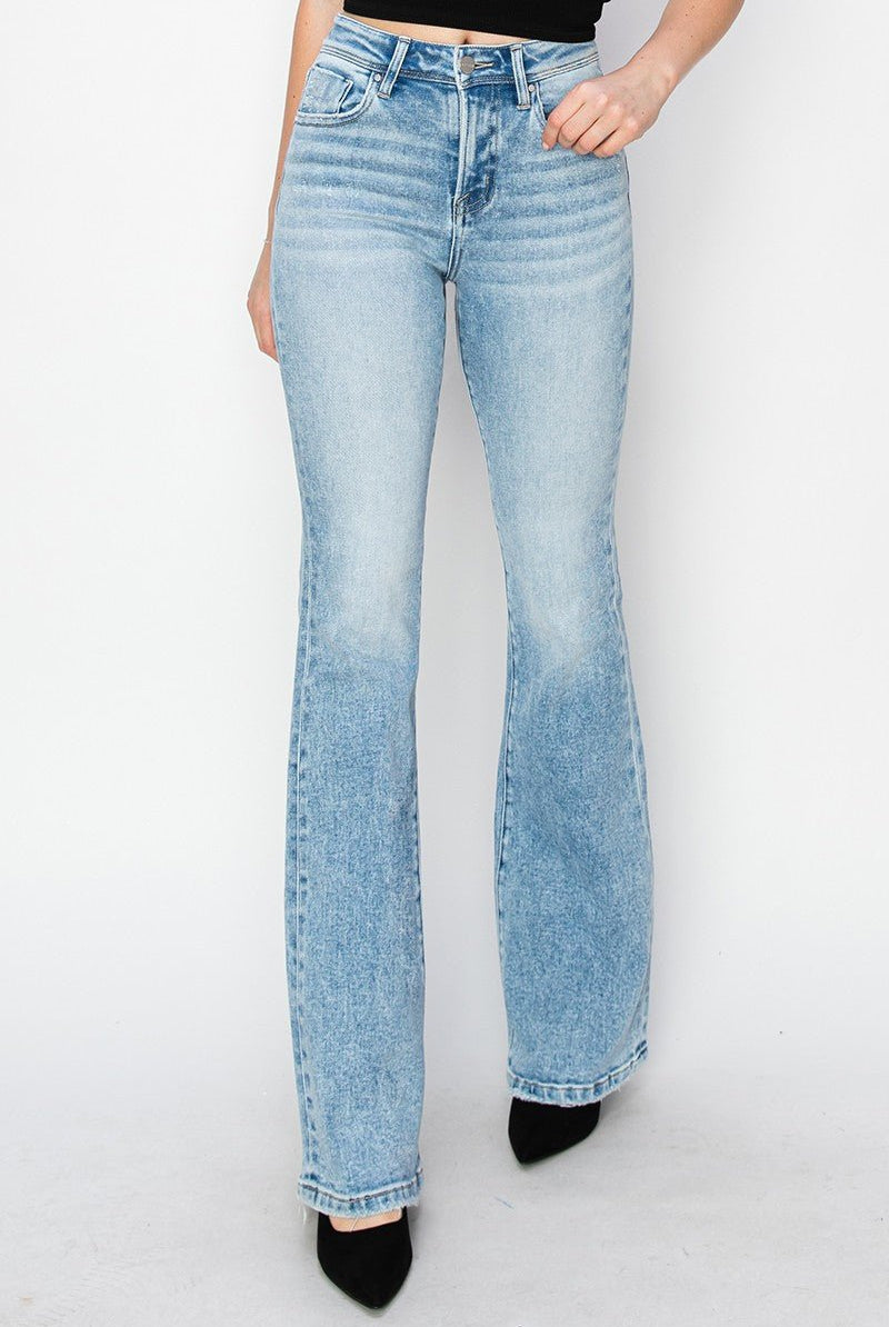 Risen High Rise Bootcut Jeans - Cowhide and Conchos