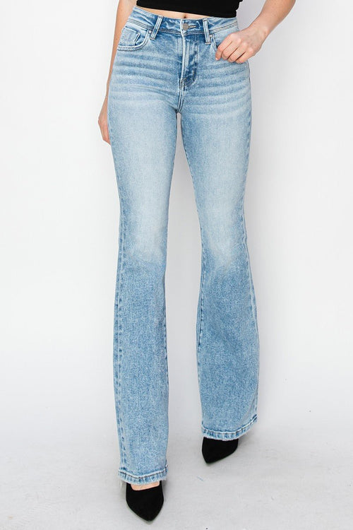 Risen High Rise Bootcut Jeans - Cowhide and Conchos