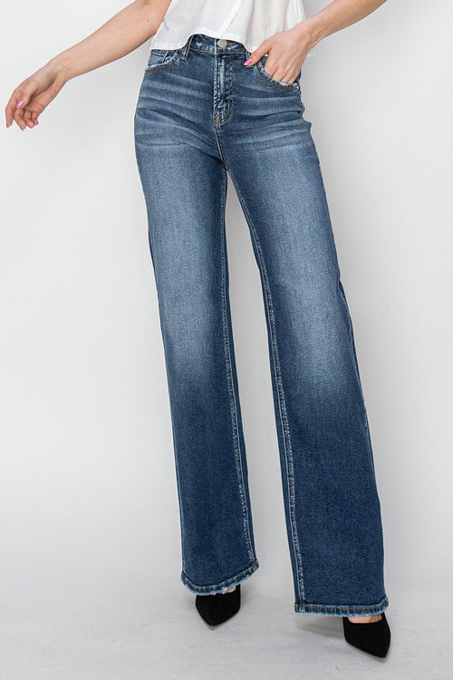 Risen High Rise Straight Jeans - Cowhide and Conchos