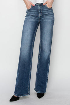 Risen High Rise Straight Jeans - Cowhide and Conchos