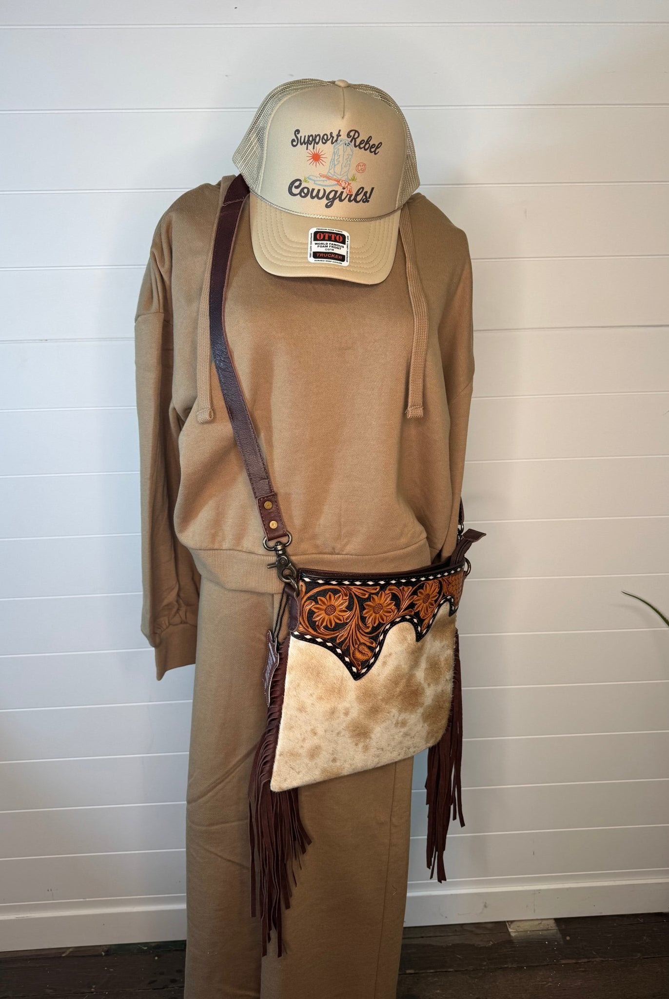 Risen Oversized Hoodie Sweatshirt - Cowhide and Conchos