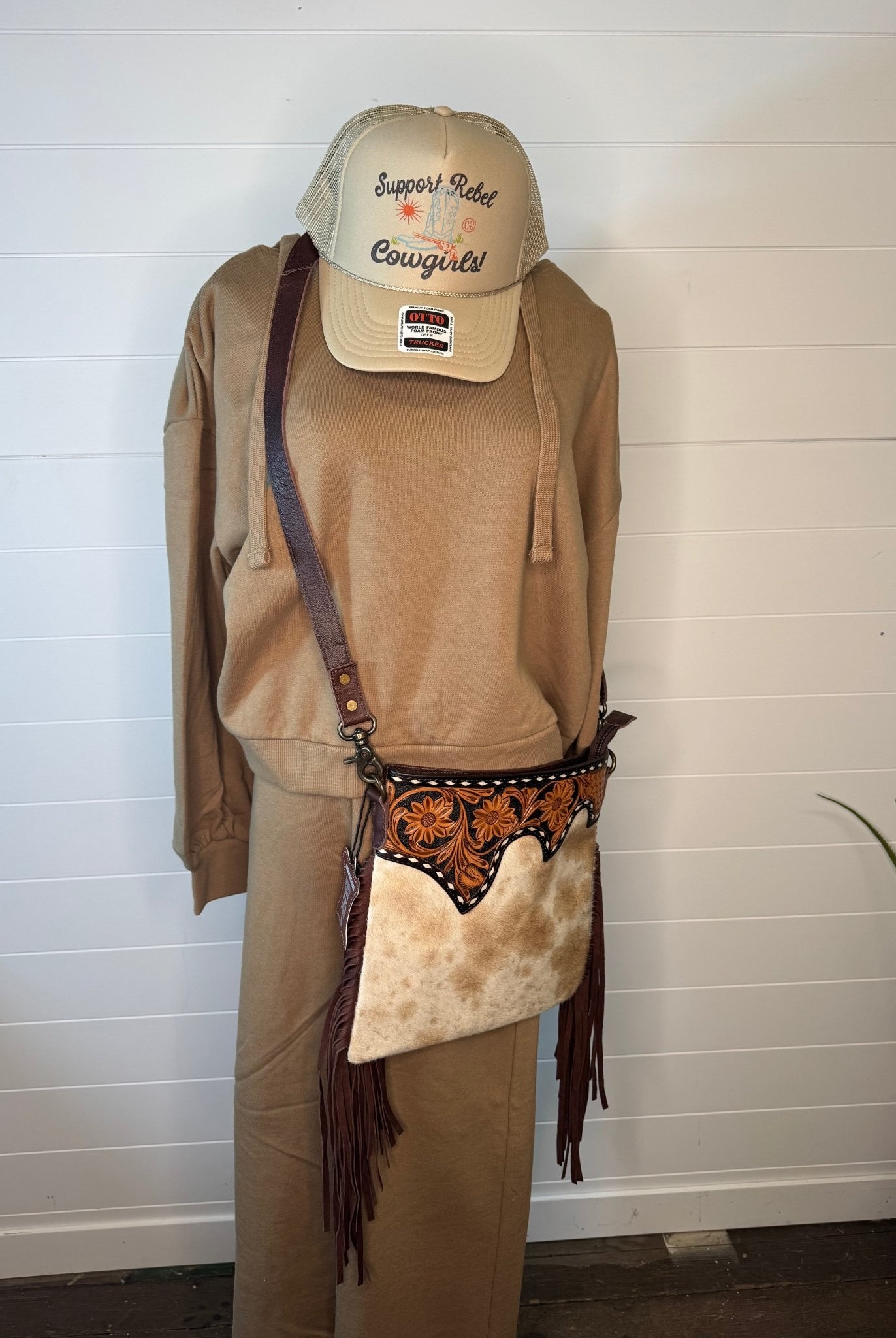 Risen Oversized Hoodie Sweatshirt - Cowhide and Conchos