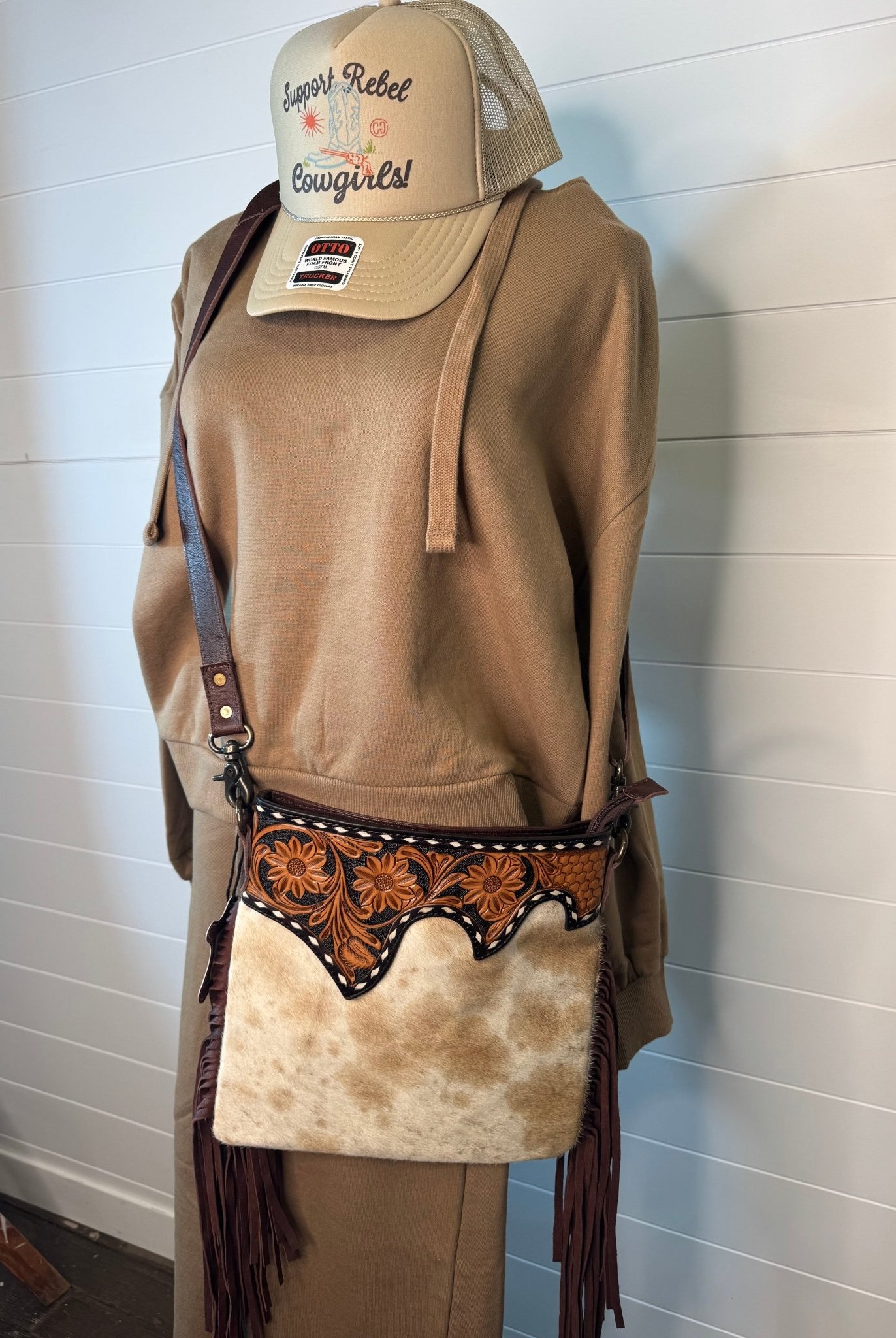 Risen Oversized Hoodie Sweatshirt - Cowhide and Conchos