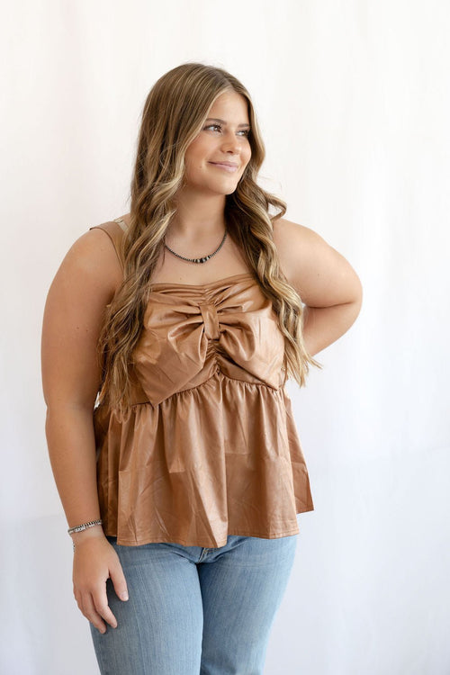 Rodeo Ribbon Saddle Top - Cowhide and Conchos