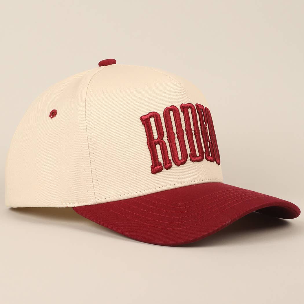 RODEO Two - Tone Embroidered Trucker Hat - Cowhide and Conchos