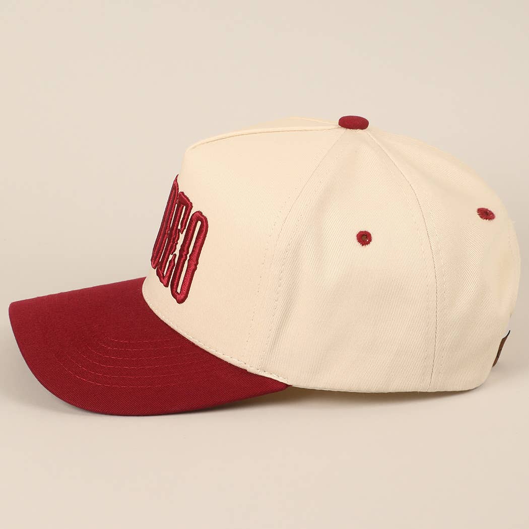 RODEO Two - Tone Embroidered Trucker Hat - Cowhide and Conchos