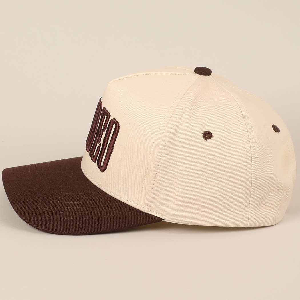 RODEO Two - Tone Embroidered Trucker Hat - Cowhide and Conchos