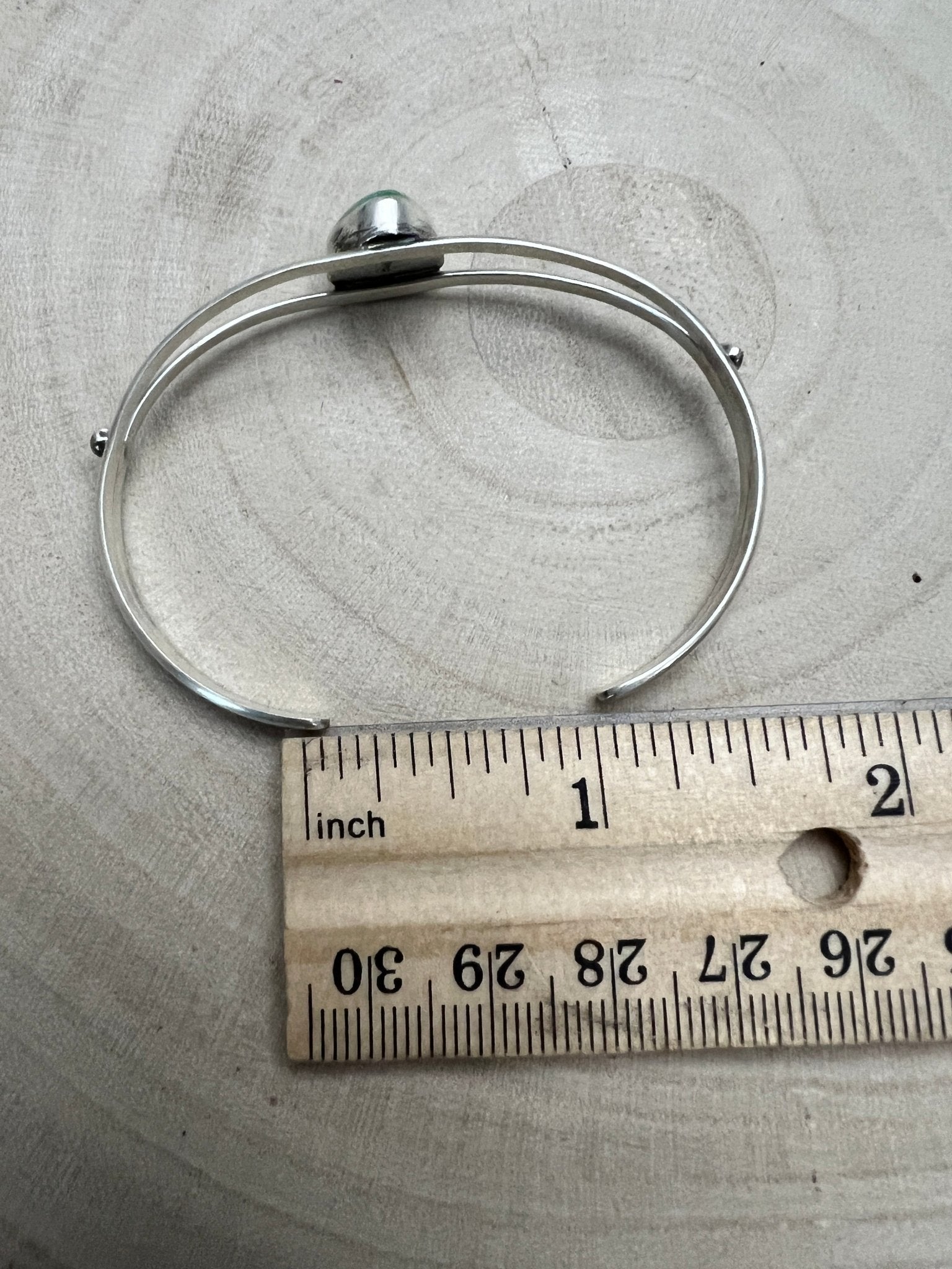 Rosemary Saunders Navajo Sterling Silver Bracelet with Sonoran Mountain Turquoise — Tapered 1/2" (Fits 6" Wrist, Heirloom) - Cowhide and Conchos