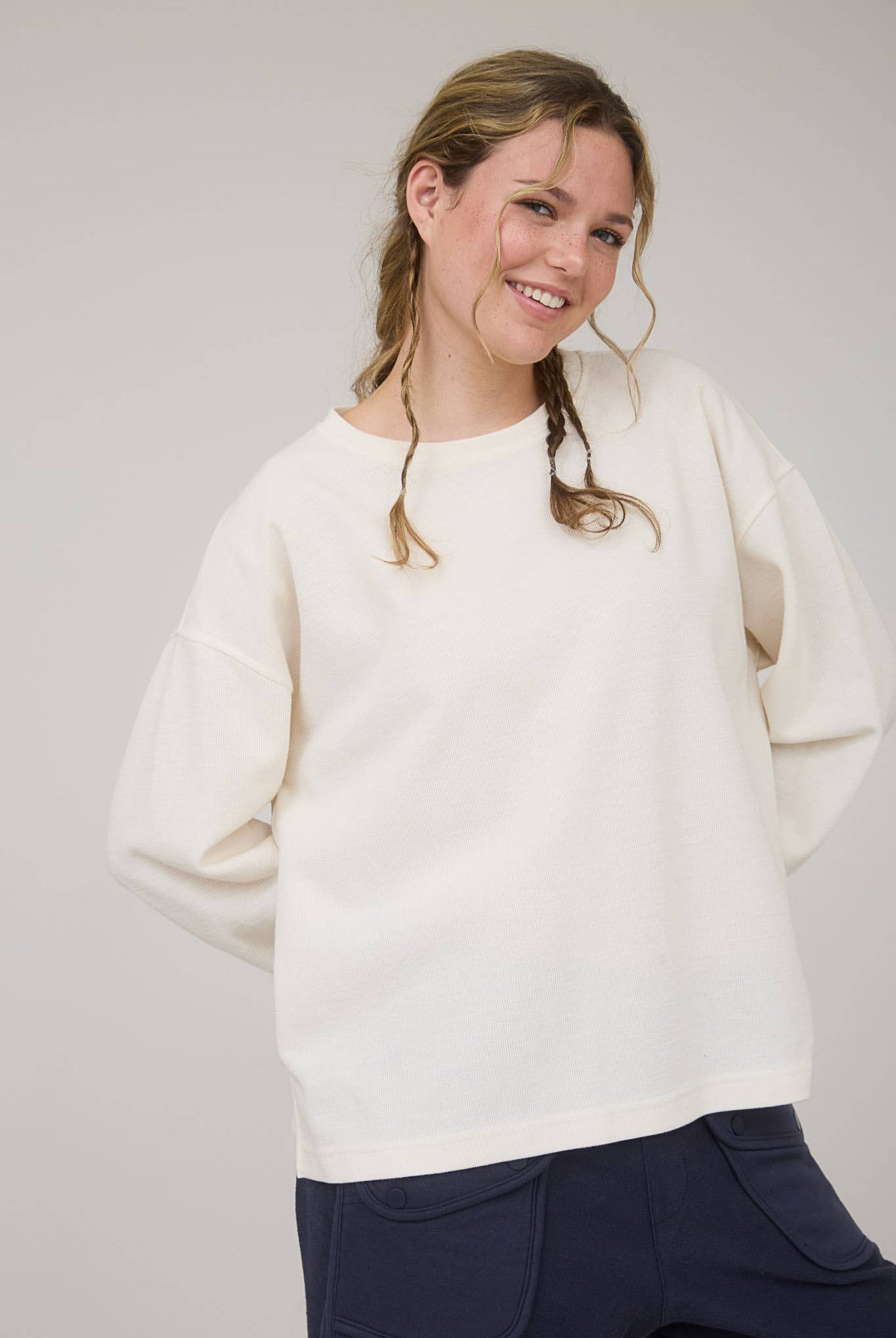 Round Up Raw Edge Marled Knit Top - Brown or Oatmeal - Cowhide and Conchos