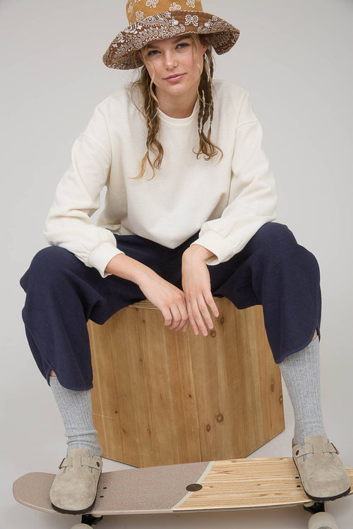 Round Up Raw Edge Marled Knit Top - Brown or Oatmeal - Cowhide and Conchos