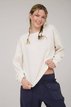 Round Up Raw Edge Marled Knit Top - Brown or Oatmeal - Cowhide and Conchos