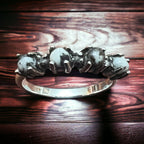 Roxie White Buffalo CZ Stacker R6014 Ring - Cowhide and Conchos