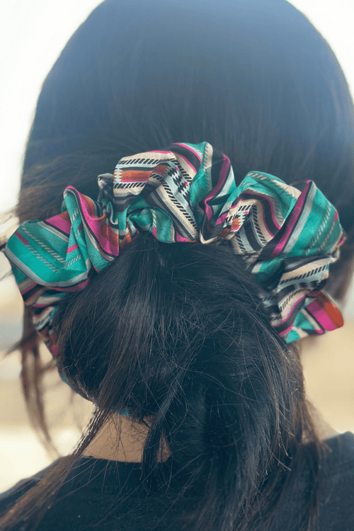 Running Away Scrunchie - Cowhide and Conchos