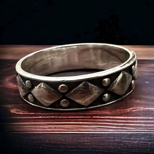 Saloon Soiree Stacker Ring - Cowhide and Conchos