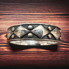 Saloon Soiree Stacker Ring - Cowhide and Conchos