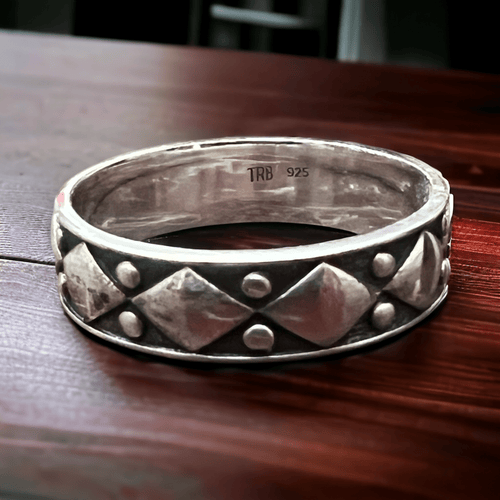 Saloon Soiree Stacker Ring - Cowhide and Conchos