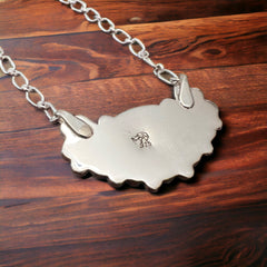 Sandra Sardo Turquoise & Sterling Silver Necklace - Cowhide and Conchos