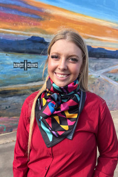 Sassy Senorita Wild Rag - Cowhide and Conchos