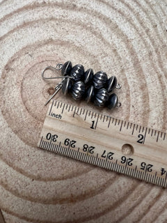 Saucer Dangle Earring by Crystal Hayley - 1 1/4 inch drop - Cowhide and Conchos