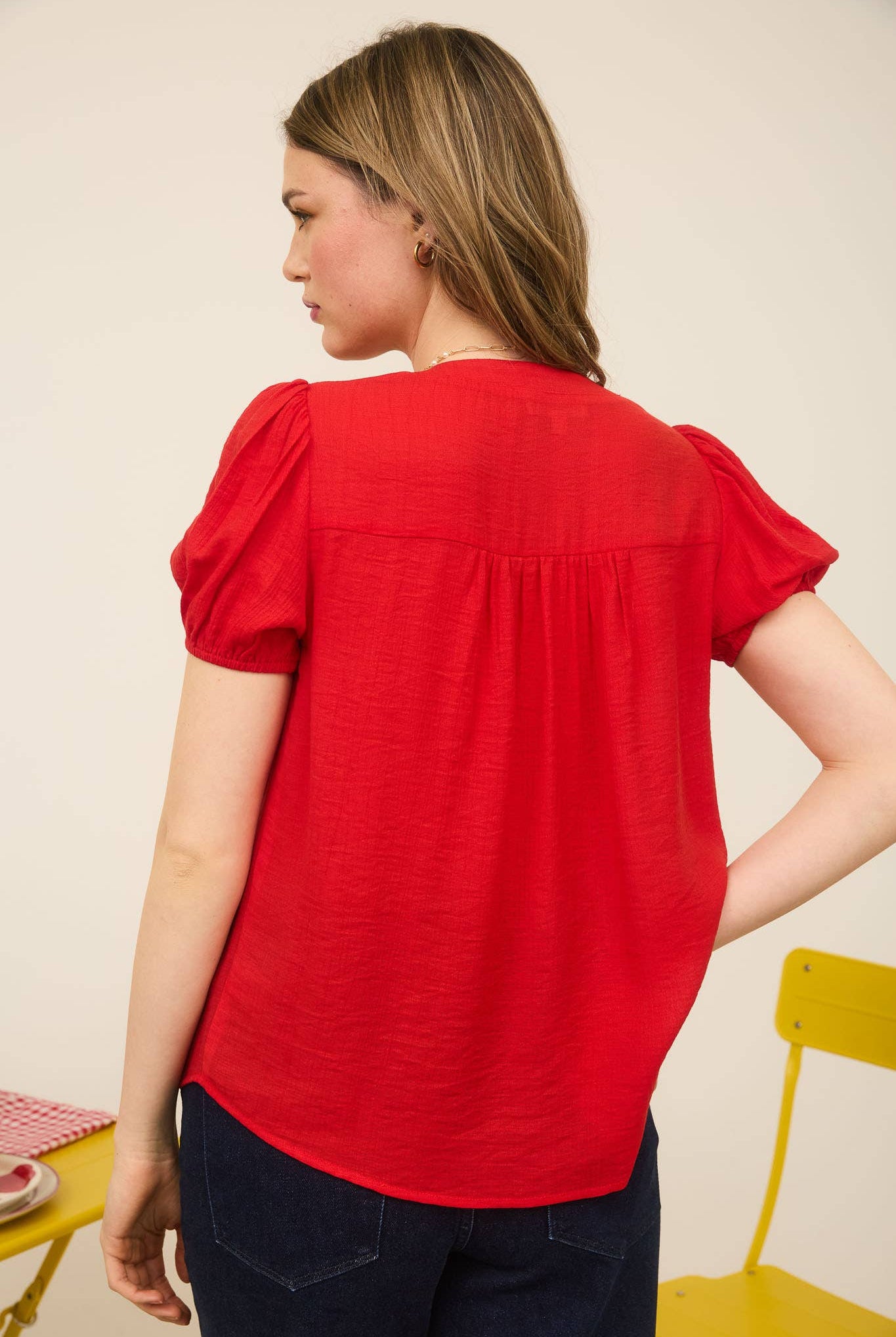 Scarlette Eyelet Puff Sleeve Top - Cowhide and Conchos