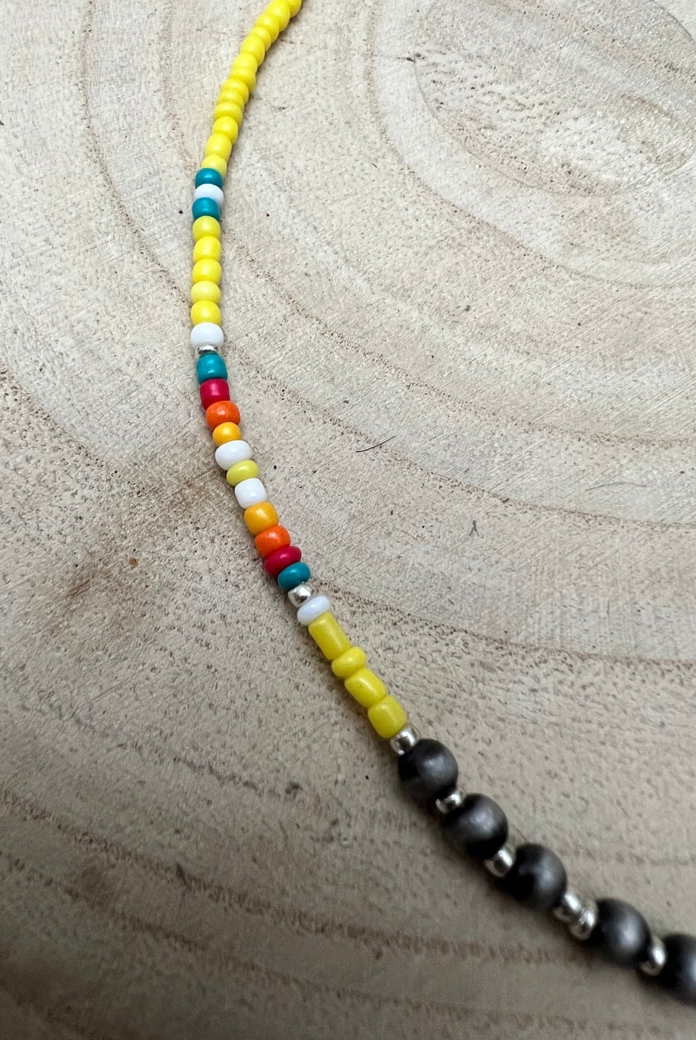 Seed Bead with Faux Navajo Pearl - 13 inch Choker - Cowhide and Conchos