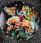 Shoot for the Stars Glass Cutting Board/Charcuterie/Trivet - Cowhide and Conchos