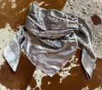 Silver Bullet Jacquard Wild Rag - Cowhide and Conchos