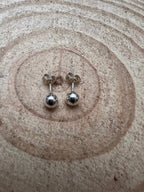 Simple Sterling Silver Post Earrings - 5mm - Cowhide and Conchos