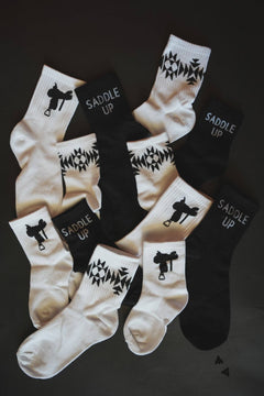 Sock 'em Silly - Saddle Mono - Cowhide and Conchos