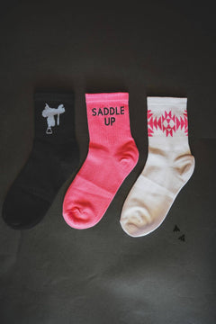 Sock 'em Silly - Saddle Pop - Cowhide and Conchos