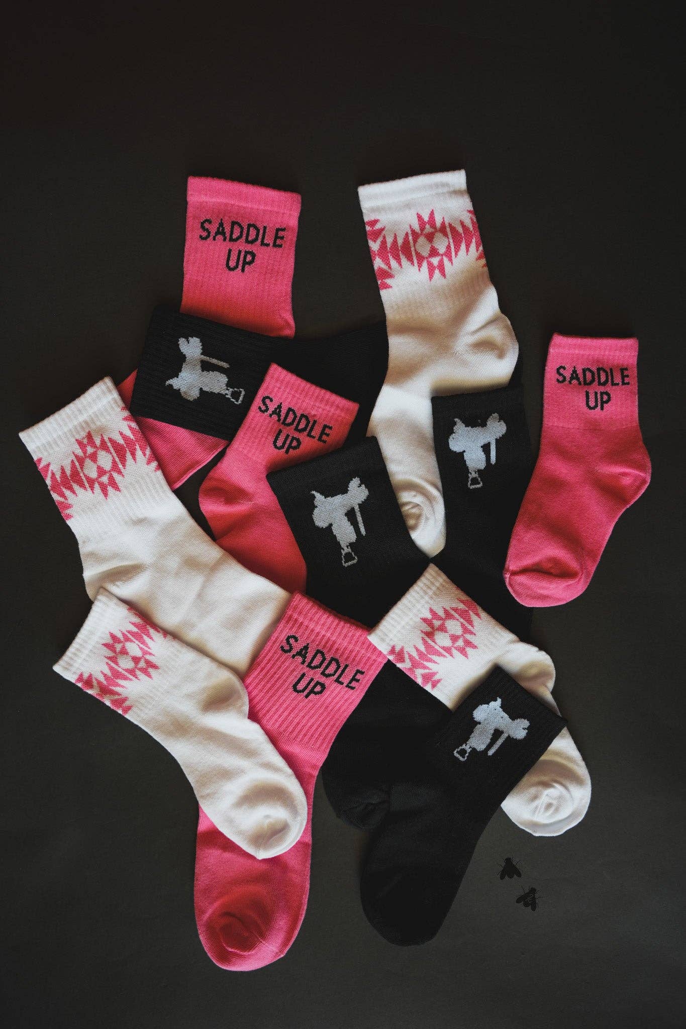 Sock 'em Silly - Saddle Pop - Cowhide and Conchos
