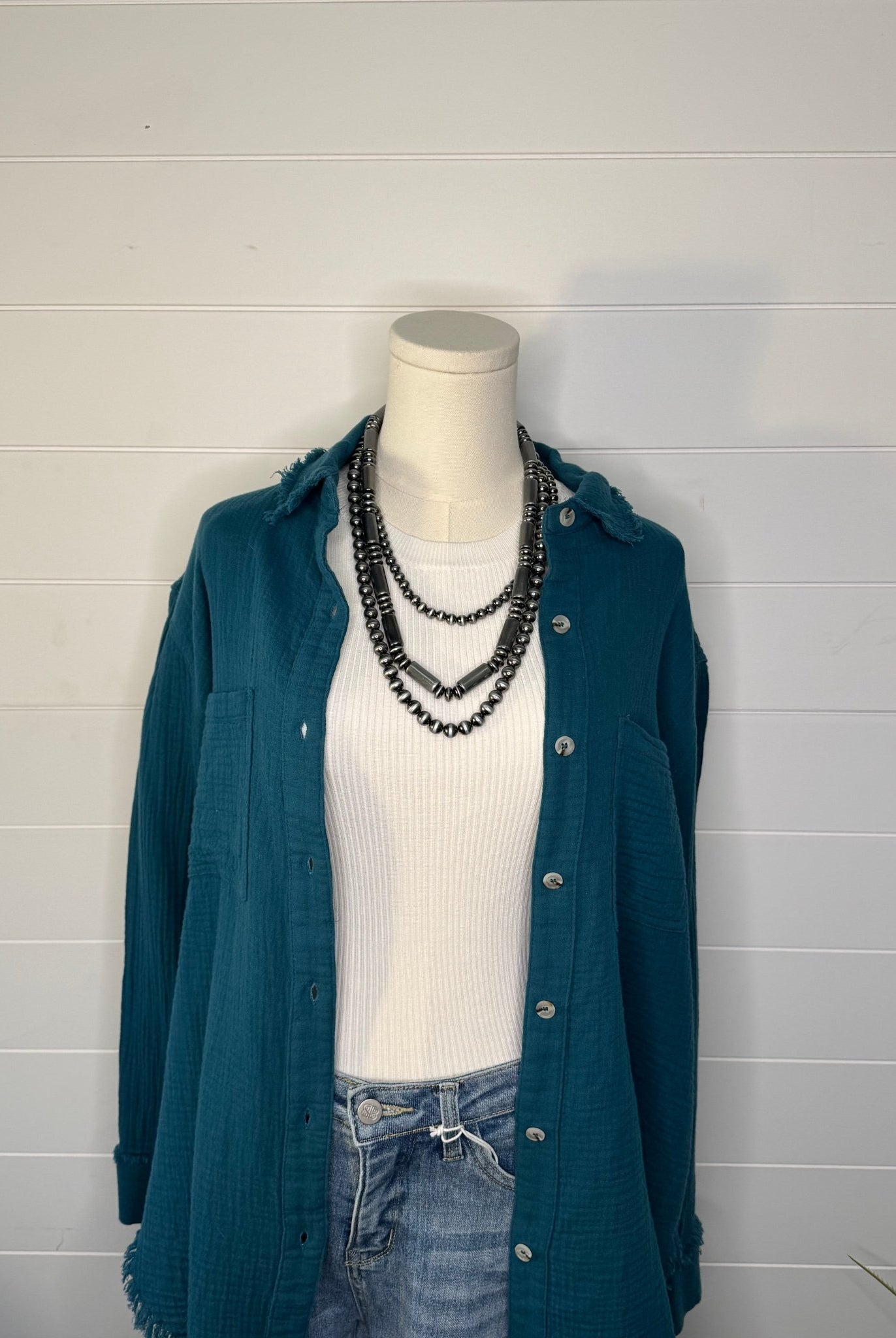 Soft Washed Crinkled Button - Down Shirts - Cowhide and Conchos