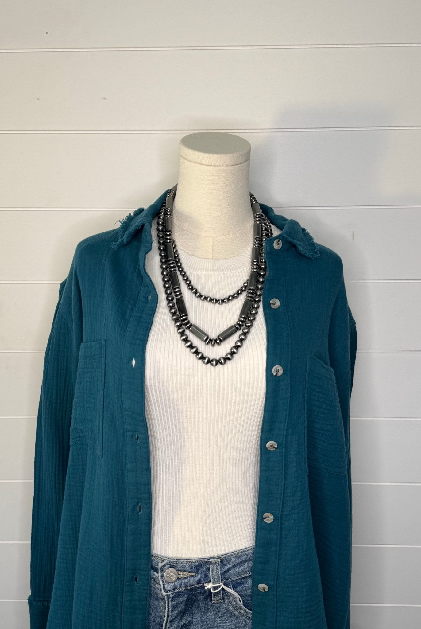 Soft Washed Crinkled Button - Down Shirts - Cowhide and Conchos